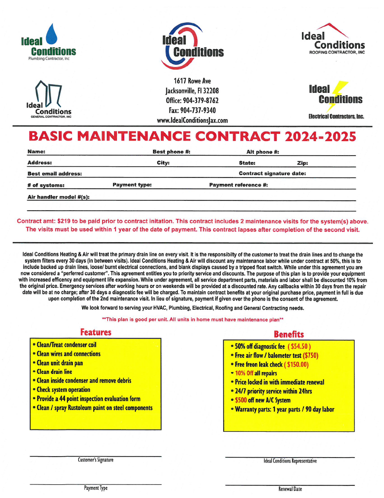 2025 Maintenance Contract